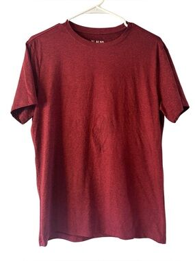 01.Algo Men's Deep Red Crewneck Performance Moisture Wicking Shirt Size S